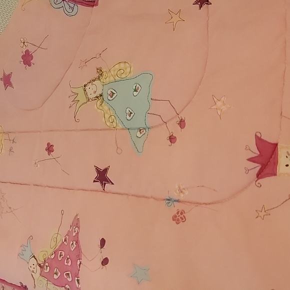 Laura Ashley pink hearts and roses / fairy princesses reversible twin  comforter - Picture 6 of 10